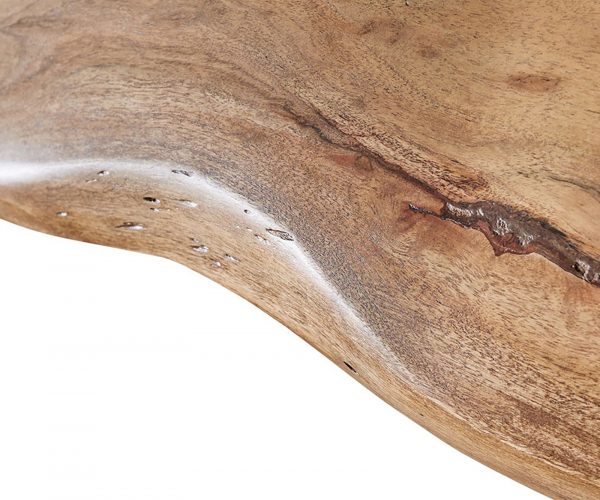 Jídelní stůl Edge 200x100 Přírodní Akácie Nerezová Ocel Široký Živý Okraj - Image 5