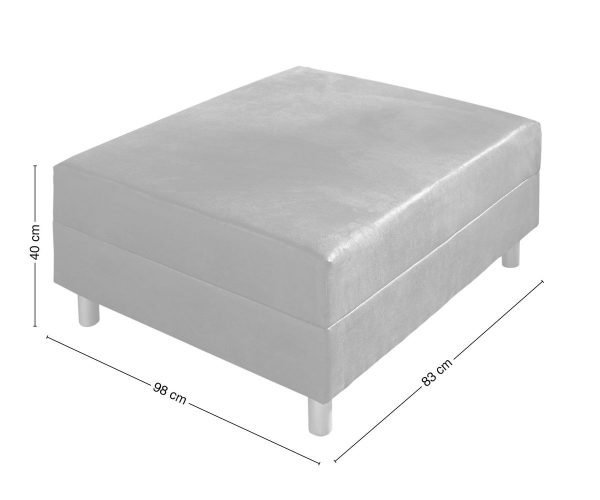 Taburet Clovis B98 x T83 světle šedá modulová texturovaná látka - Image 6