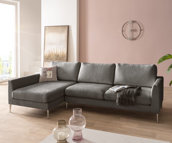 Rohová pohovka Marla 285x140 cm chenille taupe levý chaiselongue