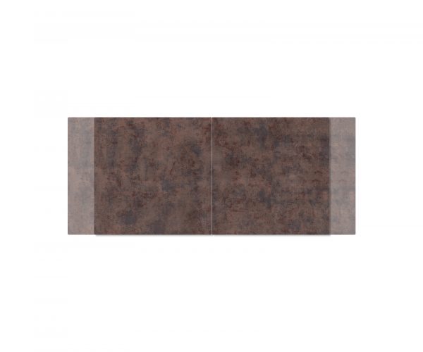 Jídelní stůl Edge 180/220x90cm sklo antická hnědá středová noha plochá ocel stříbrná rozkládací - Image 4