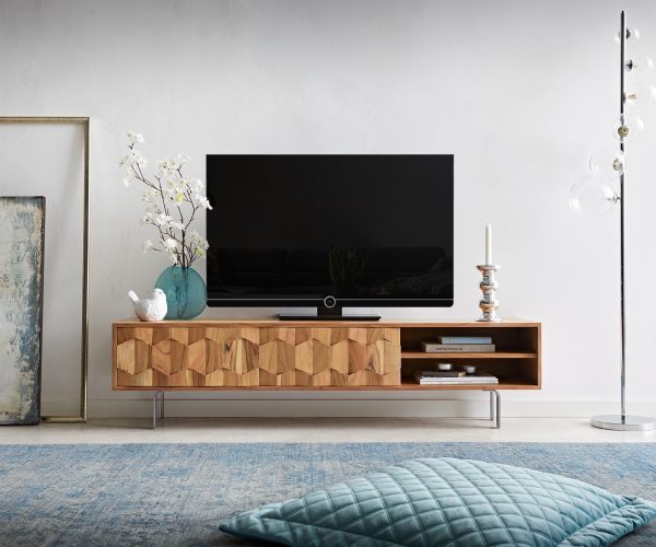 TV stolek Fevo 160 cm akácie nature 2 dvierka L-noha - Image 2