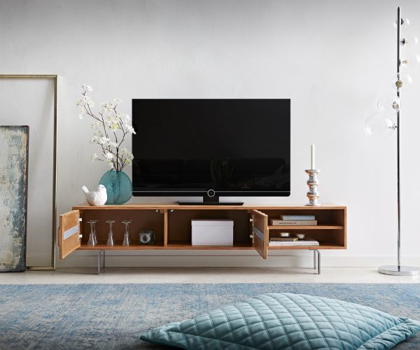 TV stolek Fevo 160 cm akácie nature 2 dvierka L-noha - Image 4