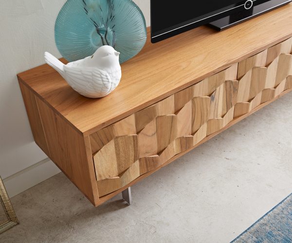 TV stolek Fevo 160 cm akácie nature 2 dvierka L-noha - Image 5