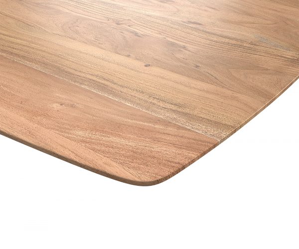 Jídelní stůl Edge Boot 200x100 akácie přírodní nerezová ocel široký švýcarská hrana - Image 5
