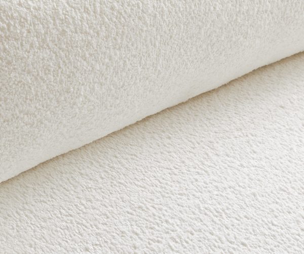 Velká pohovka Lanzo XL 270x125 cm bouclé krémově bílá s taburetem - Image 3