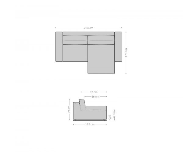 Rohová pohovka Lanzo XL 280x175 cm mikrovlákno khaki hnědá variabilně montovatelná lenoška - Image 7