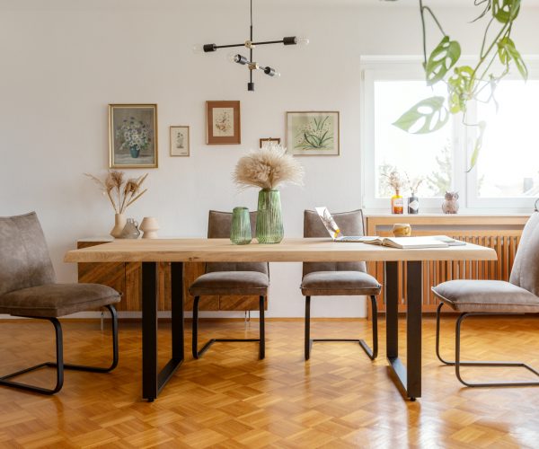 Jídelní stůl Edge 200x100 cm přírodní dubový masiv živý okraj - Image 2