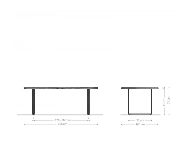 Jídelní stůl Edge 200x100 cm přírodní dubový masiv živý okraj - Image 7