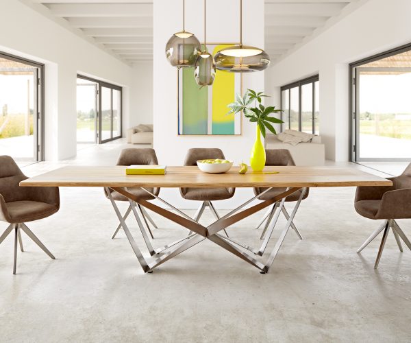 Jídelní stůl Edge 260x100 cm přírodní dubový masiv živý okraj - Image 2