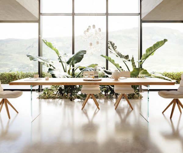 Jídelní stůl Edge 300x100 cm přírodní dubový masiv živý okraj - Image 4