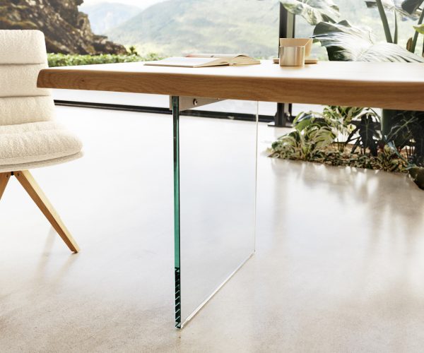 Jídelní stůl Edge 300x100 cm přírodní dubový masiv živý okraj - Image 5