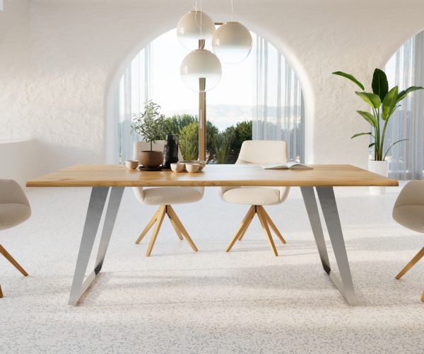 Jídelní stůl Edge 200x100 cm přírodní dubový masiv živý okraj - Image 2