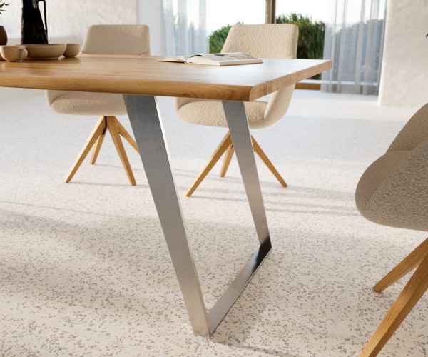 Jídelní stůl Edge 200x100 cm přírodní dubový masiv živý okraj - Image 7