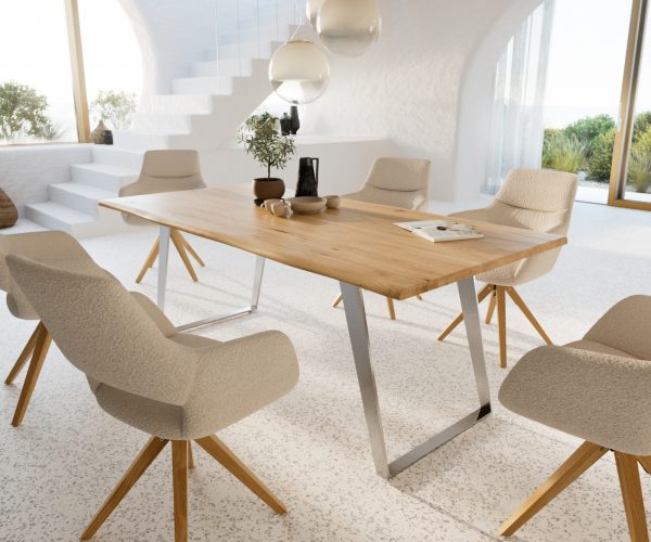 Jídelní stůl Edge 200x100 cm přírodní dubový masiv živý okraj - Image 8