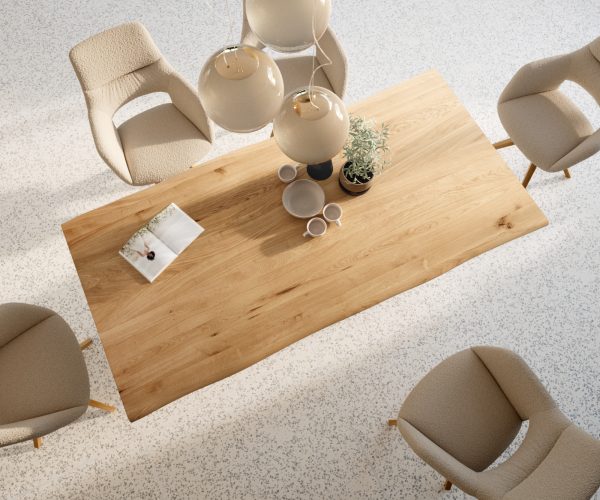 Jídelní stůl Edge 200x100 cm přírodní dubový masiv živý okraj - Image 6