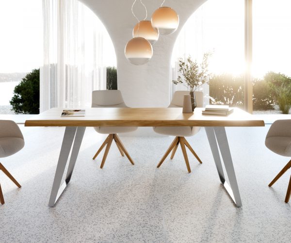 Jídelní stůl Edge 200x100 cm přírodní dubový masiv živý okraj - Image 2
