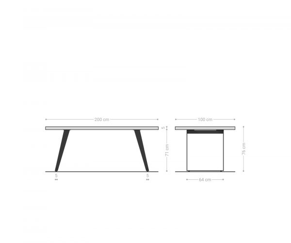 Jídelní stůl Edge 200x100 cm přírodní dubový masiv živý okraj - Image 8