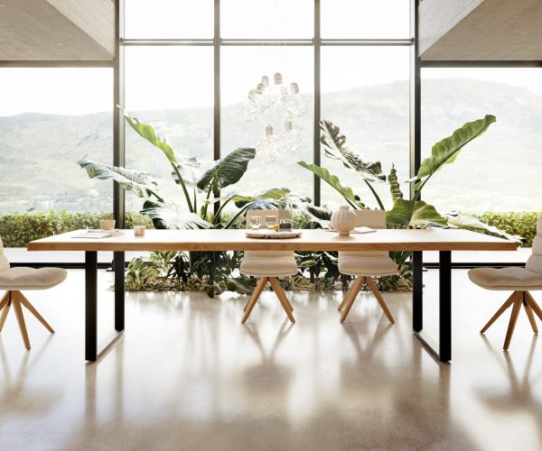 Jídelní stůl Edge 300x100 cm přírodní dubový masiv živý okraj - Image 4