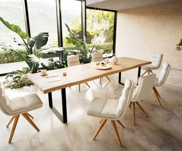 Jídelní stůl Edge 300x100 cm přírodní dubový masiv živý okraj - Image 6