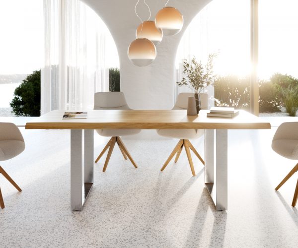 Jídelní stůl Edge 200x100 cm přírodní dubový masiv živý okraj - Image 2