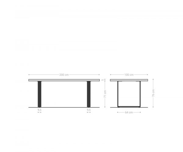 Jídelní stůl Edge 200x100 cm přírodní dubový masiv živý okraj - Image 8