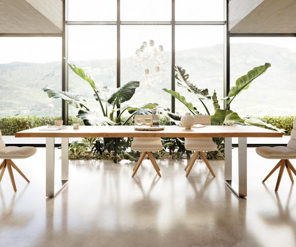 Jídelní stůl Edge 300x100 cm přírodní dubový masiv živý okraj - Image 4