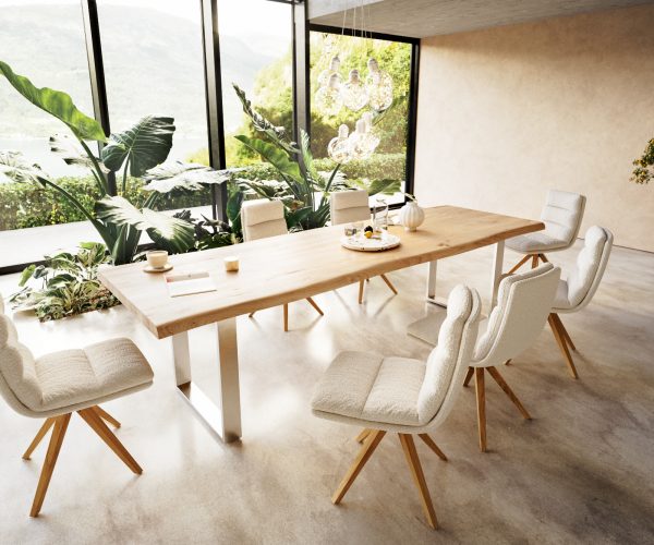 Jídelní stůl Edge 300x100 cm přírodní dubový masiv živý okraj - Image 6