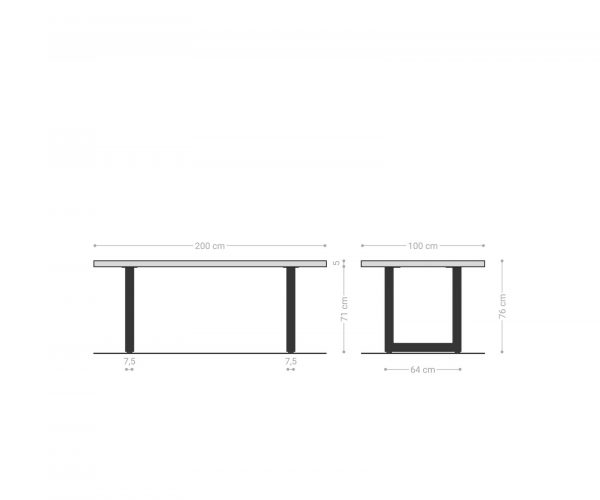 Jídelní stůl Edge 200x100 cm přírodní dubový masiv - Image 8