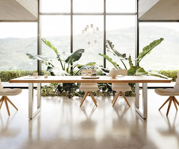 Jídelní stůl Edge 300x100 cm přírodní dubový masiv živý okraj - Image 4