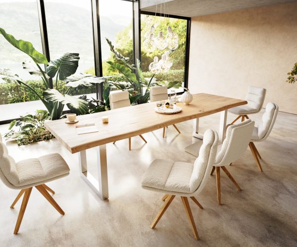 Jídelní stůl Edge 300x100 cm přírodní dubový masiv živý okraj - Image 6