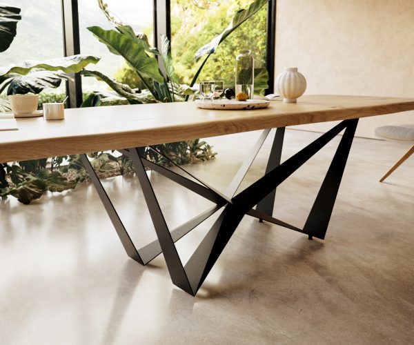 Jídelní stůl Edge 300x100 cm přírodní dubový masiv živý okraj - Image 5