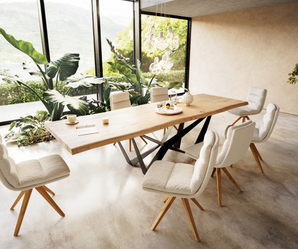 Jídelní stůl Edge 300x100 cm přírodní dubový masiv živý okraj - Image 6