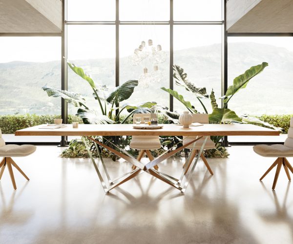 Jídelní stůl Edge 300x100 cm přírodní dubový masiv živý okraj - Image 4