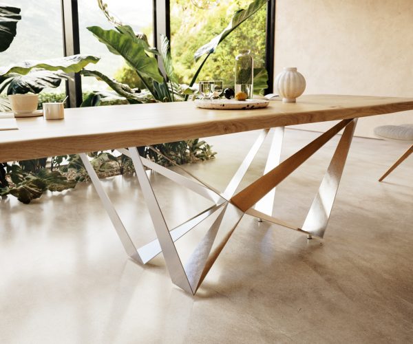 Jídelní stůl Edge 300x100 cm přírodní dubový masiv živý okraj - Image 5