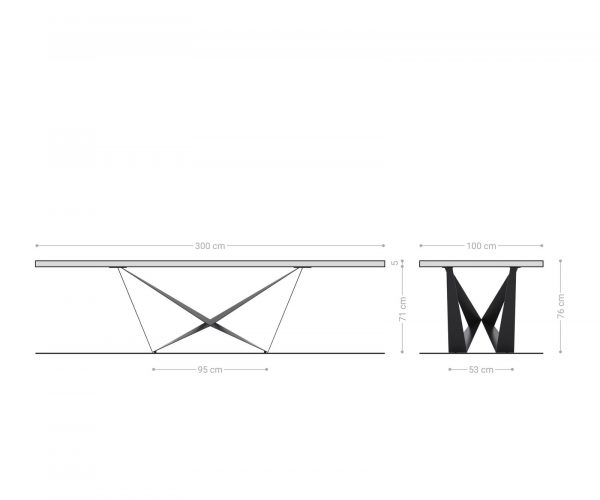 Jídelní stůl Edge 300x100 cm přírodní dubový masiv živý okraj - Image 8