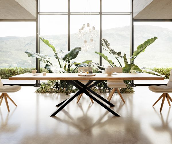 Jídelní stůl Edge 300x100 cm přírodní dubový masiv živý okraj - Image 4