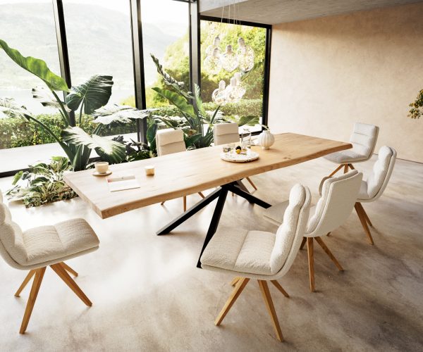 Jídelní stůl Edge 300x100 cm přírodní dubový masiv živý okraj - Image 6