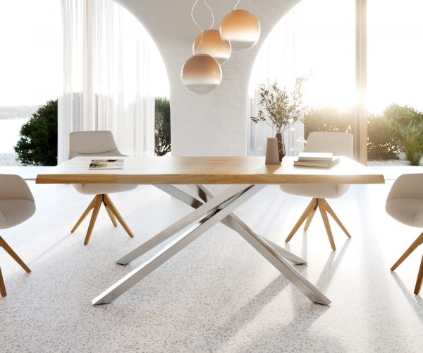 Jídelní stůl Edge 200x100 cm přírodní dubový masiv živý okraj - Image 2