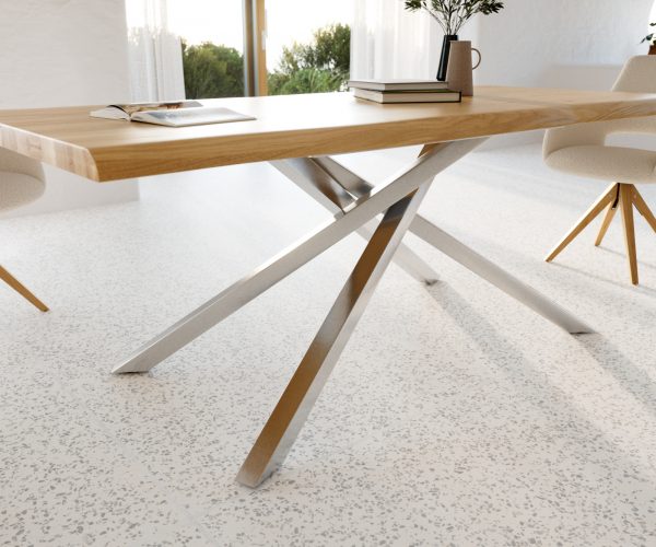 Jídelní stůl Edge 200x100 cm přírodní dubový masiv živý okraj - Image 6
