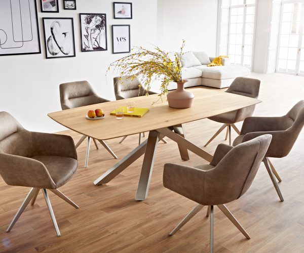 Jídelní stůl Edge 200x100 cm lodní tvar přírodní dub švýcarský - Image 7