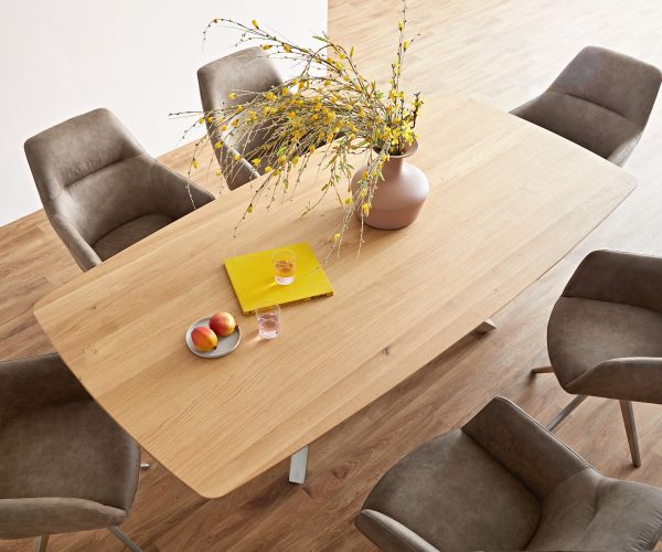 Jídelní stůl Edge 200x100 cm lodní tvar přírodní dub švýcarský - Image 2