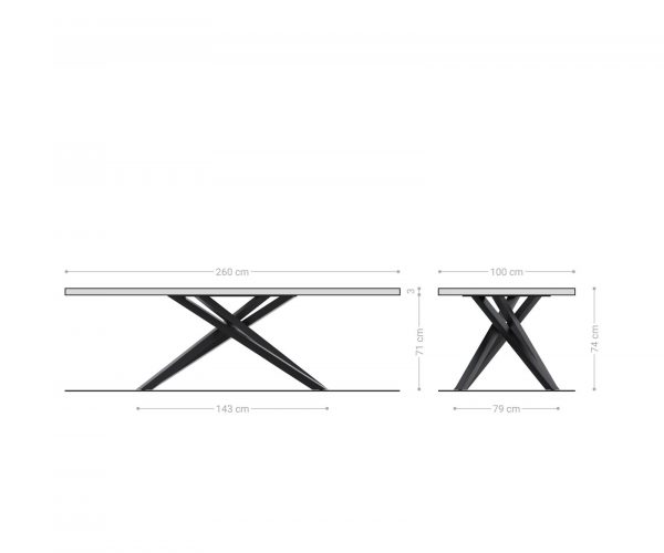 Jídelní stůl Edge 260x100 cm zaoblená přírodní dub švýcarská hrana - Image 9