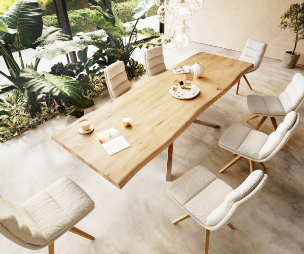 Jídelní stůl Edge 300x100 cm přírodní dubový masiv živý okraj - Image 2
