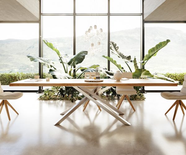 Jídelní stůl Edge 300x100 cm přírodní dubový masiv živý okraj - Image 4