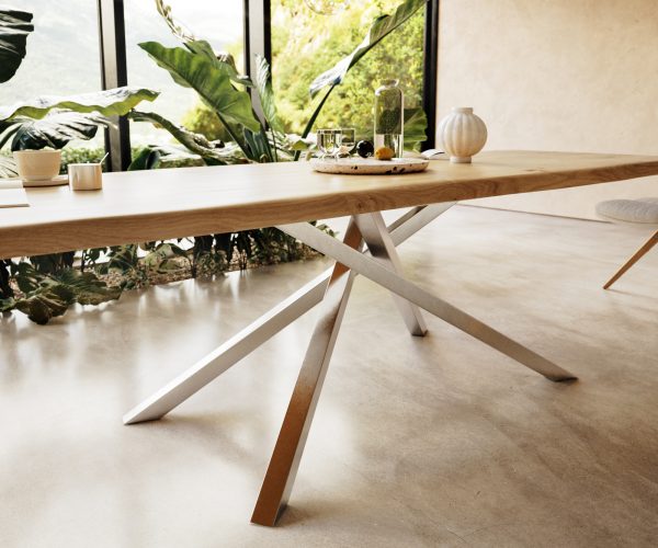 Jídelní stůl Edge 300x100 cm přírodní dubový masiv živý okraj - Image 5