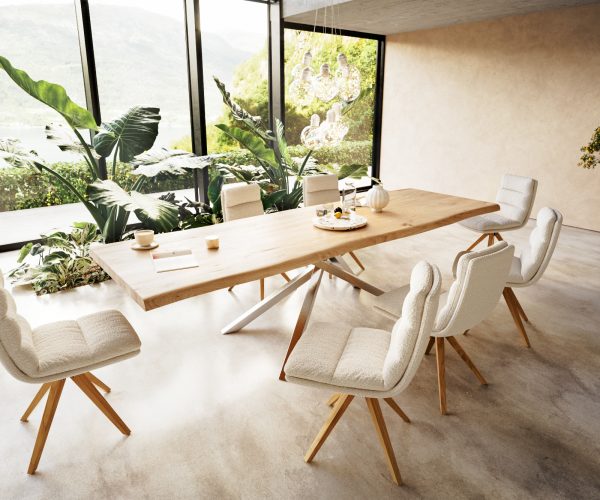Jídelní stůl Edge 300x100 cm přírodní dubový masiv živý okraj - Image 6