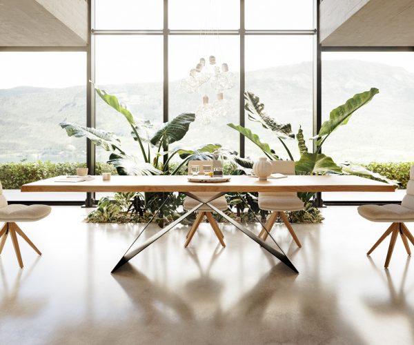 Jídelní stůl Edge 300x100 cm přírodní dubový masiv živý okraj - Image 4