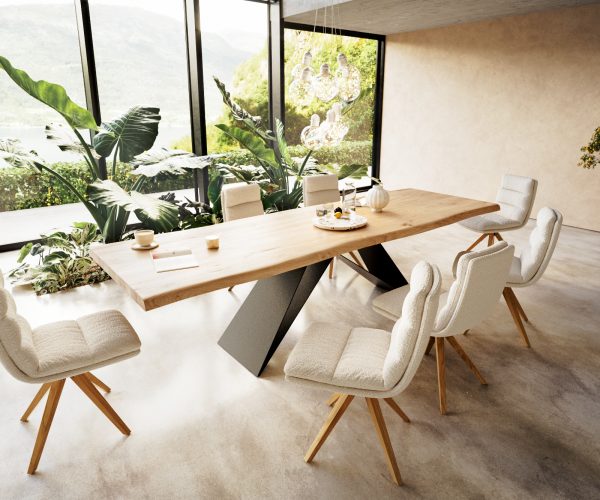 Jídelní stůl Edge 300x100 cm přírodní dubový masiv živý okraj - Image 6