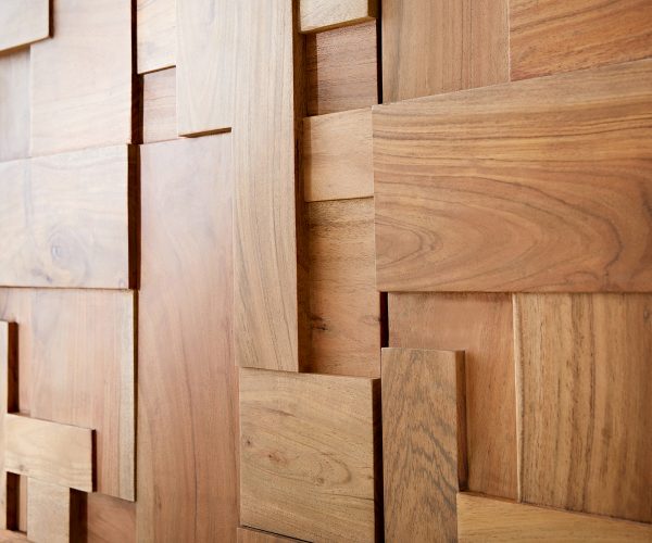 Konferenční stolek Puzzle 120 cm přírodní akácie, nohy ve stylu floating, kovové černé - Image 3