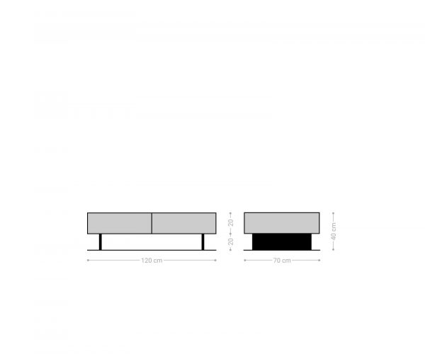 Konferenční stolek Solu 120x70x40 cm přírodní akácie, plovoucí styl - Image 6